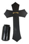 Western Black and Bronze Blooming Rose Stalk Petals Cross Wall Crucifix Plaque
