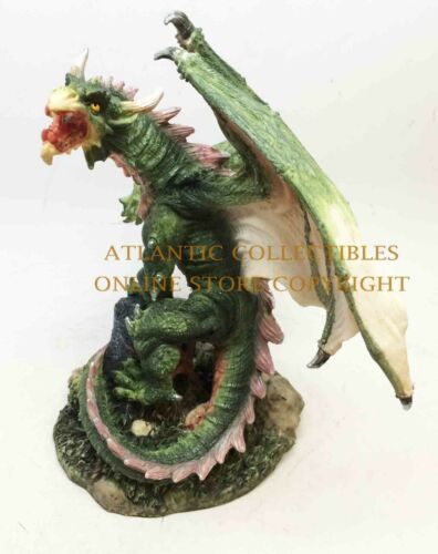 Ebros Gift Dragon Green Attor Dragon Treasure Protector Figurine Statue 8.5" Tall