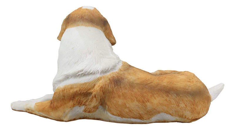 Ebros Saint Bernard Dog Statue 10.5"L Dogs Breed Gallery Quality Glass Eyes