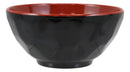 Contemporary Ridged Red Black Melamine Small 8oz Rice Miso Soup Bowl Set Of 12