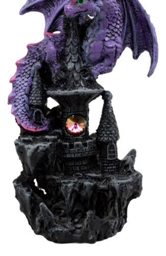Spyro Purple Twilight Dragon On Castle Top Figurine 5"H Hyperion Dragon Statue