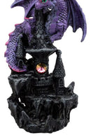 Spyro Purple Twilight Dragon On Castle Top Figurine 5"H Hyperion Dragon Statue
