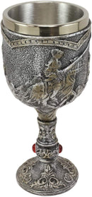 Medieval Royal Charging Horse Knight Chivalry Wine Drink Goblet Chalice 5oz