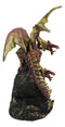 Red Meteor Volcano Hydra Dragon On Faux Quartz Geode Rock Cavern LED FIgurine