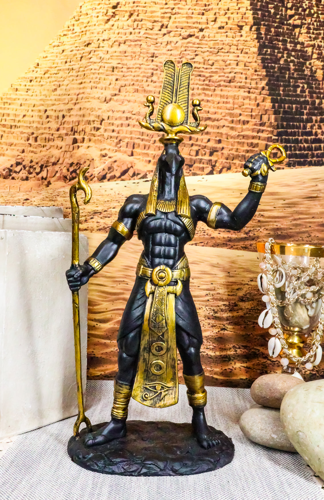 Ebros Egyptian God Ibis Headed Thoth Holding Was& Ankh Patron Of Knowledge - Ebros Gift