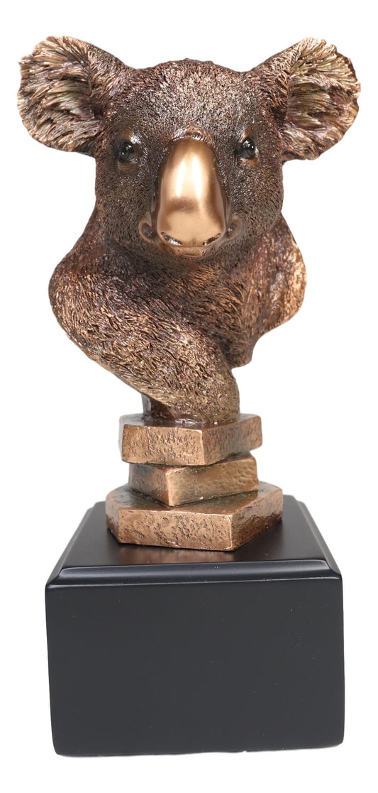 Ebros Exotic Australian Koala Bear Head Bust Statue In Bronze Electroplated Finish - Ebros Gift
