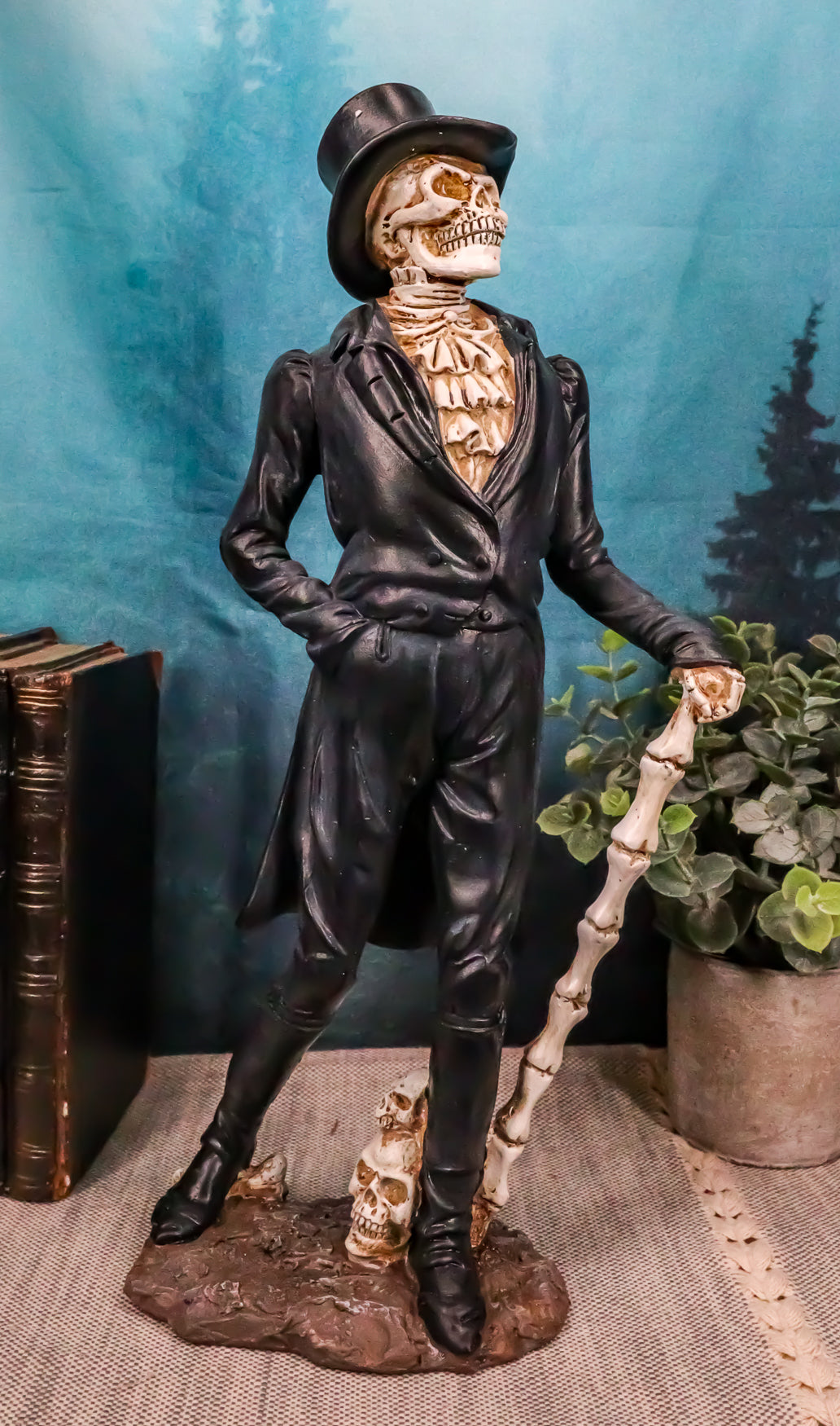 Ebros Skeleton Gentleman Groom in Steampunk Tuxedo and Top Hat Figurine 13"H