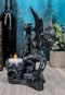 Ebros Fire Dragon Perching On Castle Fortress Turret Tea Light Candle Holder Statue 7"Tall Fantasy Faux Stone Gothic Dungeons And Dragons Candleholder Decor Medieval Renaissance Age of Kings Sculpture