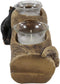 Ebros Black Bear Sleeping On A Log with 4 Votive Candles Holder Stand 12"L