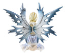 Ebros Frozen Blonde Frost Flake Wings Fairy Holding Spring Flowers Figurine