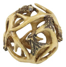 5"D Deer Stag Entwined Antlers Orb Potpourri Ball Home Accent Paper Weight