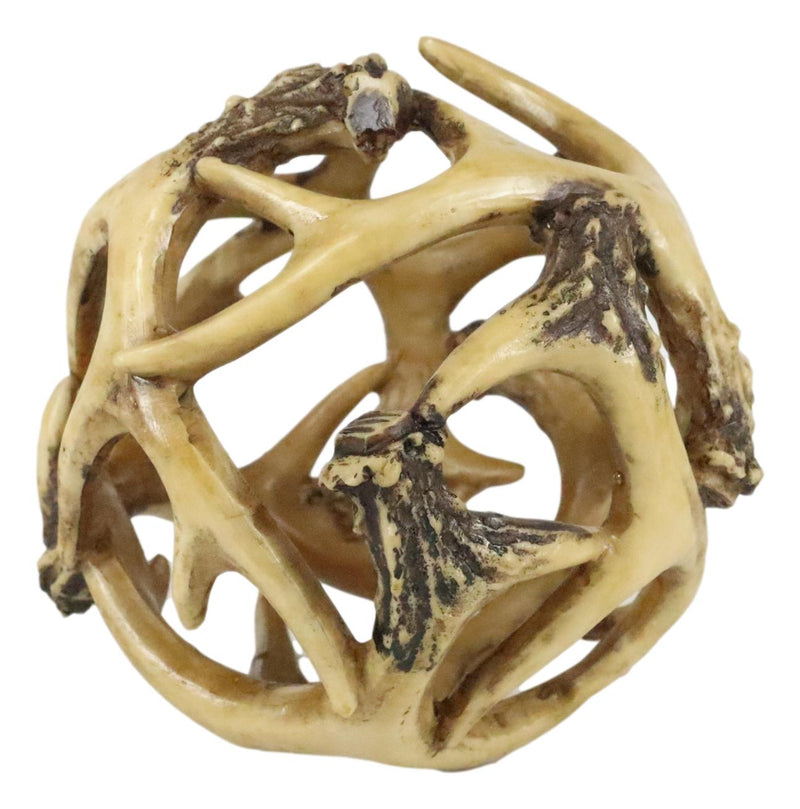 5"D Deer Stag Entwined Antlers Orb Potpourri Ball Home Accent Paper Weight