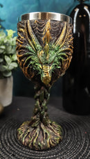 Ebros Dryad Greenman Earth Dragon 5oz Wine Goblet Chalice Cup Fantasy Decor