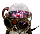 Ebros Steampunk Electric Plasma Laser Static Storm Ball Skull Decor Lamp 7" H