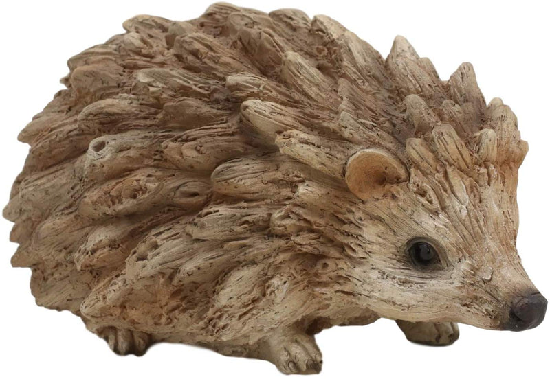 Ebros Tiki Totem Baby Hedgehog Garden Resin Statue 5.75"L Faux Driftwood Finish