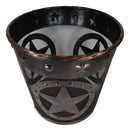 Rustic Western Lone Stars With Braided Metal Rope Trim Wire Waste Basket Bin