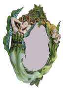 Blonde And Brunette Fairies In Enchanted Forest with Greenman Wall Mirror Decor