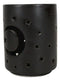 Wicca Mystical Moon And Stars Cutout Ceramic Black T-Light Votive Candle Holder