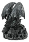 Ebros Aztec Quetzalcoatl Merciless Dragon with Human Skull Sacrifice Statue 10" Tall Fantasy Dragon Beast Sculptural Resin Home Decor