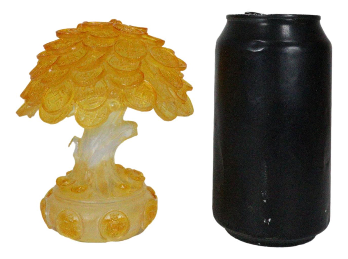Translucent Feng Shui Golden Money Prosperity Tree Statue Luck Wealth Talisman