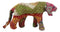 Jungle Bengal Tiger Hand Crafted Paper Mache In Colorful Sari Fabric Figurine