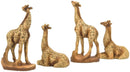 Ebros Set of 4 Miniature 4 Poses Safari Giraffe Figurines 3.5" Height Home Decor