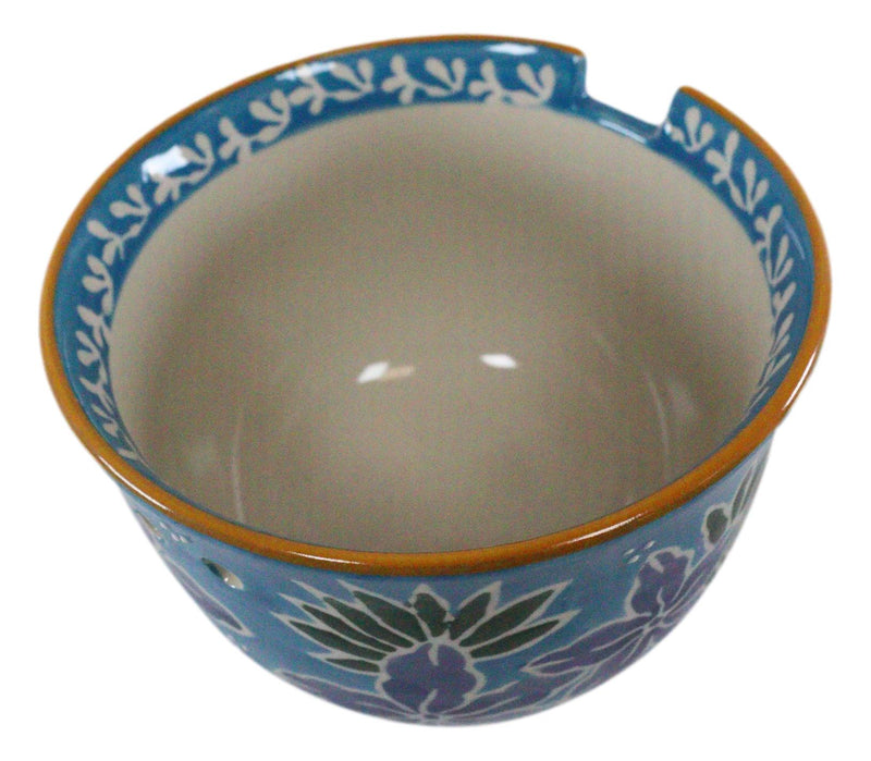 Ebros Pack Of 2 Blue Spring Flowers Ramen Noodles Soup Bowl With Bamboo Chopsticks Set