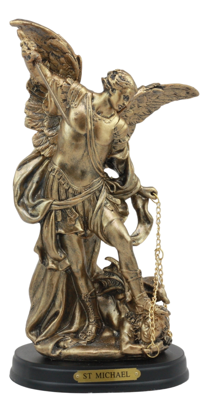 Ebros Byzantine Catholic Church Archangel Michael Slaying Lucifer Statue 8"H