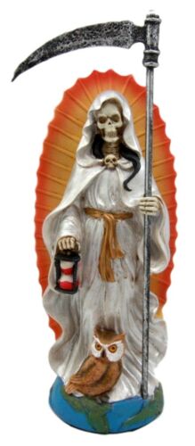 Ebros Day of The Dead Holy Death Santa Muerte In White Tunic Robe Figurine Bone Mother