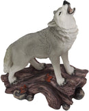 Large Cries Of The Night Howling Alpha Gray Wolf Statue 12"H Spirit Wolves Decor