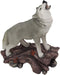 Large Cries Of The Night Howling Alpha Gray Wolf Statue 12"H Spirit Wolves Decor
