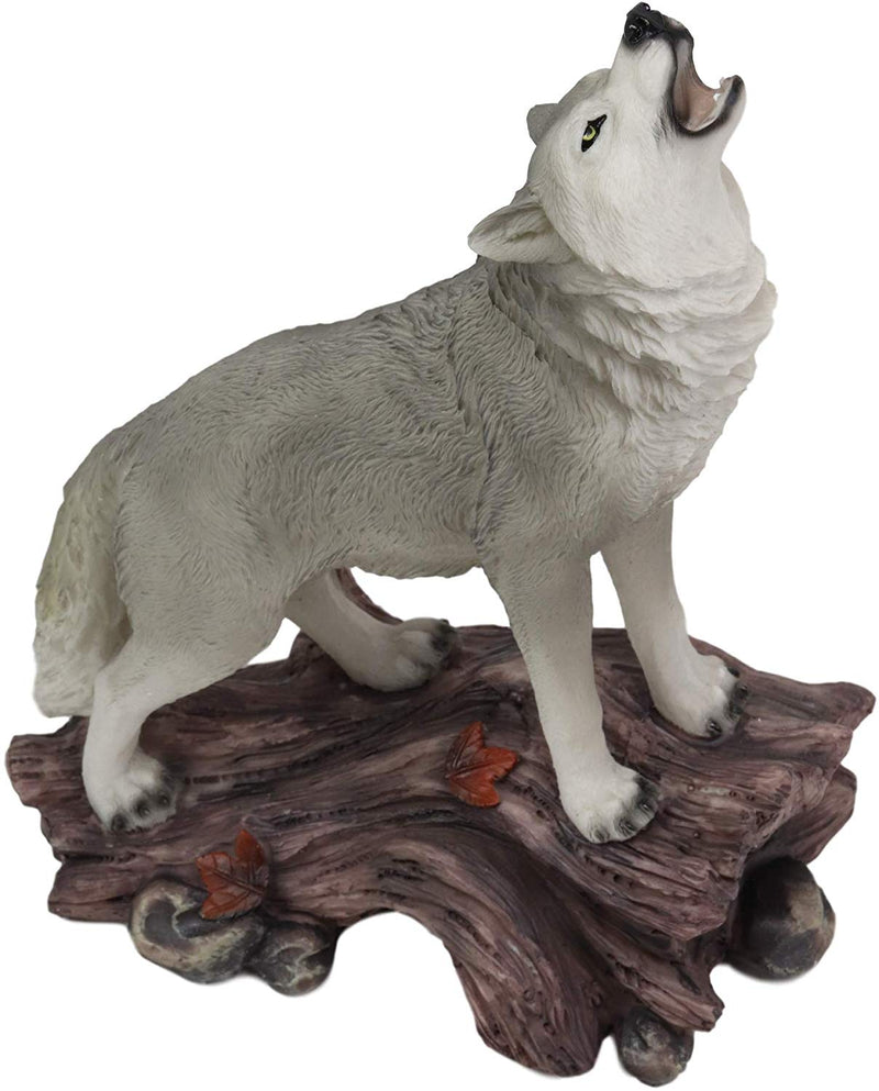 Large Cries Of The Night Howling Alpha Gray Wolf Statue 12"H Spirit Wolves Decor