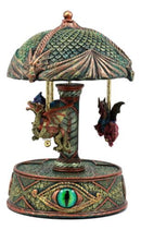 Ebros Eye Of Pandora Three Colorful Flying Dragons Clockwork Musical Carousel Statue