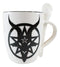 Ebros Occult Sigil Of Baphomet Sabbatic Goat Bone China Mug And Spoon Set