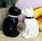 Ebros Gift Ceramic Black And White Kitty Cats Couple Salt And Pepper Shakers Spicy Love Magnetic Kissing Feline Kittens Figurine Set 3.75"Tall
