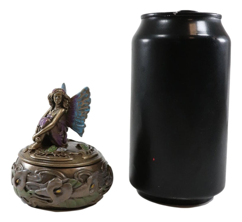 Ebros Calla Pond Lily Beautiful Fairy Fae Round Jewelry Box Wishing Well Hope Afar