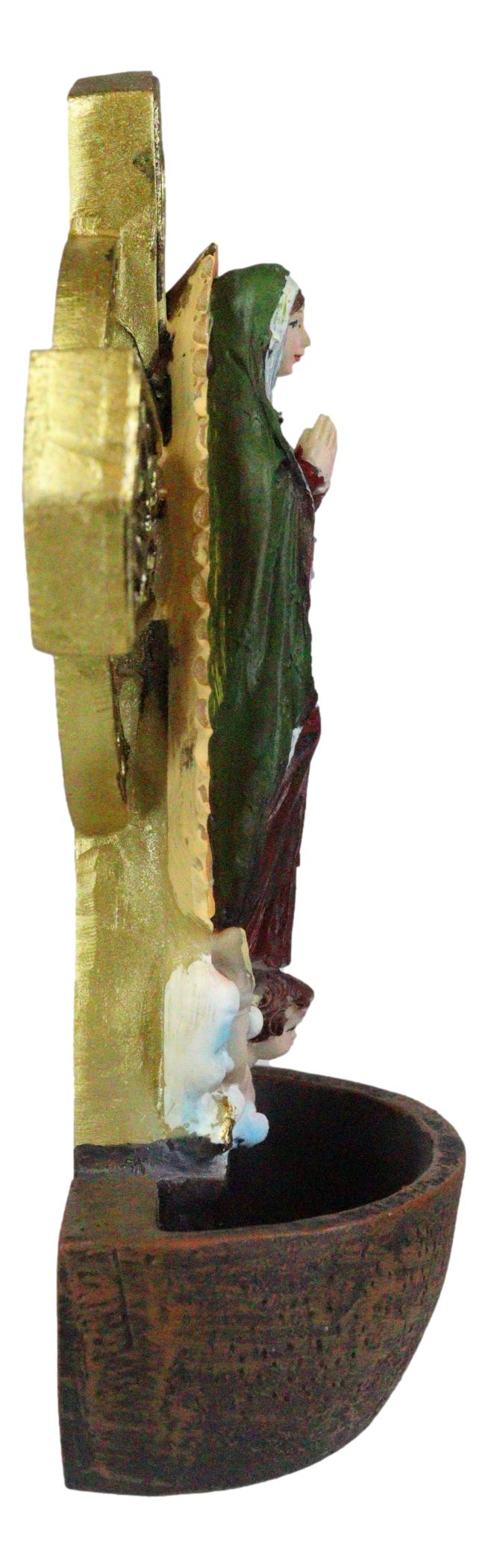 Ebros Lady of Guadalupe Holy Water Font Wall Decor 6.75 Inches Tall Catholic