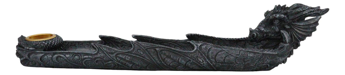 Gothic Gargoyle Dragon Head And Body Incense Burner and Taper Candle Holder
