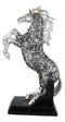 Ebros Silver Vine Engraved Bucking Stallion Horse On Hind Legs Figurine 12"H