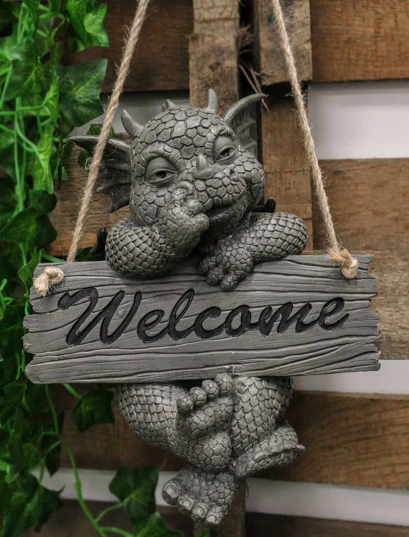 Ebros Jute Strings Hanging Welcome Garden Dragon Statue Nose Picker Wyrmling