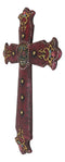 Rustic Western Dias De Muertos Milagros Sugar Skull Tuscan Le Fleur Wall Cross