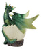 Whimsical Smiling Green Hatchling Baby Dragon Hatchling In Egg Shell Figurine