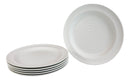 Pack Of 6 Contemporary Irregular Ridged Matte White Melamine Large Dinner Plates