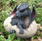 Large Nightfury Baby Dragon Hatchling In Egg Statue 10"Long Legends And Fantasy