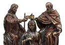 Ebros Gift Heavenly Coronation of The Virgin Statue Mother Mary Queen of Heaven with Jesus and God Sculpture Exaltation of The Holy Mother Figurine Catholic Religious Altar Decor Sculpture