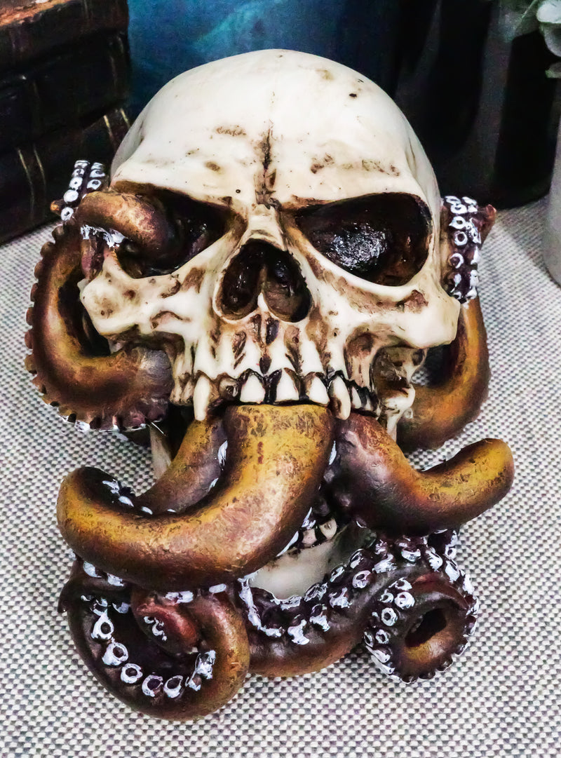 Ebros Alien Kraken Octopus Rupturing Host Skull Statue Nautical Ocean Decor
