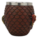 Ebros Medieval Khaleesi's Dragon Colorful Scale Egg With Hatching Wyrmling Small Drink Cup 3.75" High Fantasy GOT Themed Dungeons And Dragons Drinking Party Prop Cups (Fire Red)