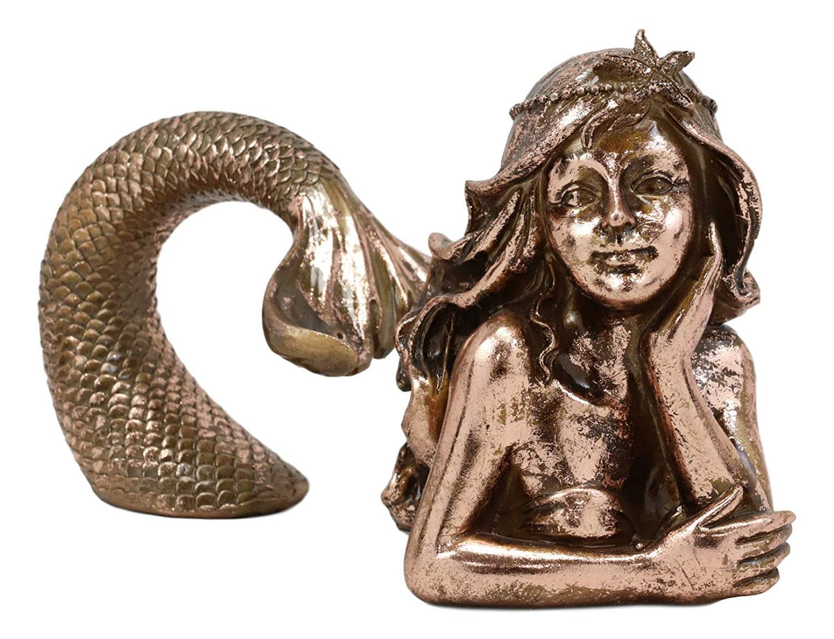 Ebros Rose Gold Dreaming Siren Mermaid2 Piece Parts Body and Tail Statue 5" H