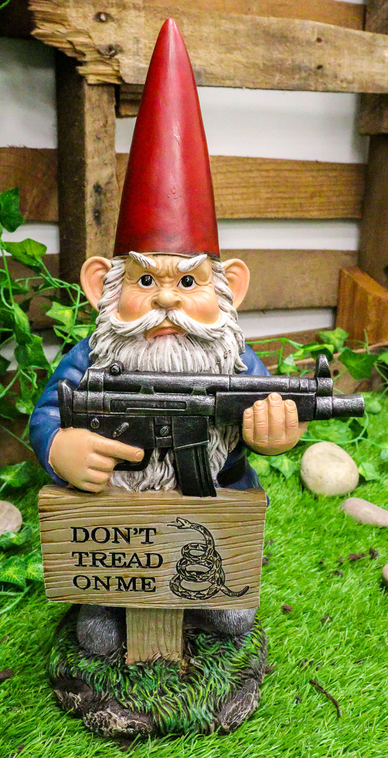 Ebros Don't Tread On Me Angry Old Mr Gnome With Rifle By Sign Guest Greeter Statue