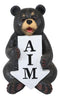Ebros Rustic Forest Black Bear with Arrow Sign AIM Decorative Toilet Figurine